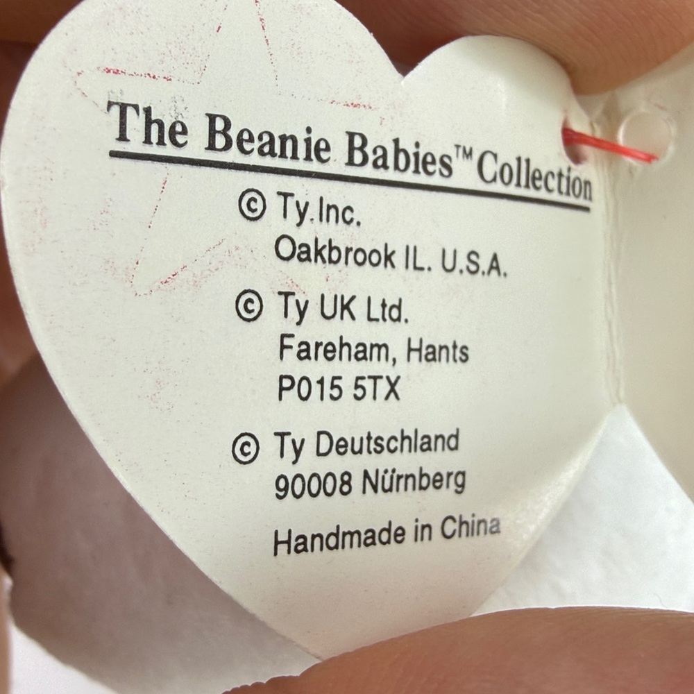❤️Rare Factory Sticker/PVC/German Nürnberg Tag - TY Valentino Beanie Baby 1994 - Picture 4 of 17